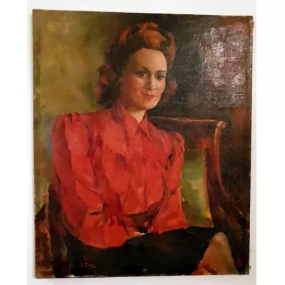 Antikes Ölgemälde auf Leinwand, Robert Rey, 1935