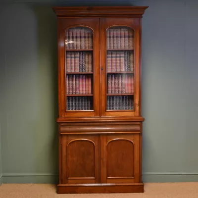 Schöner antiker viktorianischer Mahagoni verglaster Bücherschrank von ca. 1860