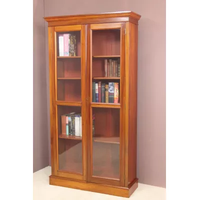 Viktorianisches Mahagoni Bücherregal mit geformten Gesims aus der zweiten Hälfte des 19. JH