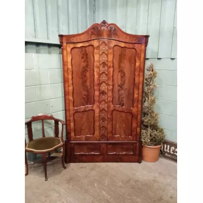 Antiker Biedermere Mahagoni Doppelschrank von ca. 1880