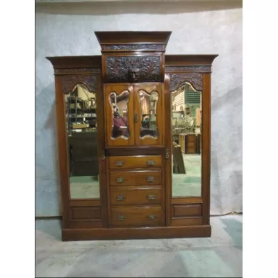 Edwardianischer Mahagoni compactum Kleiderschrank von ca. 1900