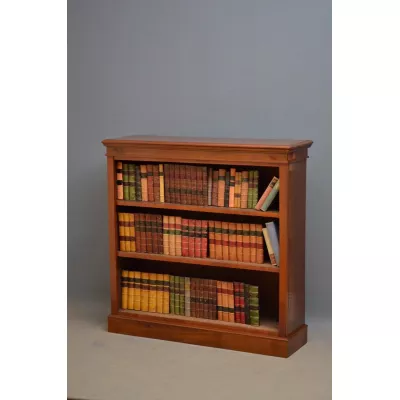 Spät viktorianischer offener Bücherschrank aus Nussbaum von ca. 1880