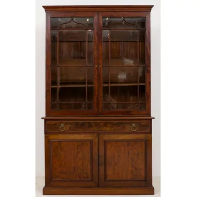 William IV zweitüriges verglastes Bücherregal aus Mahagoni von ca. 1800