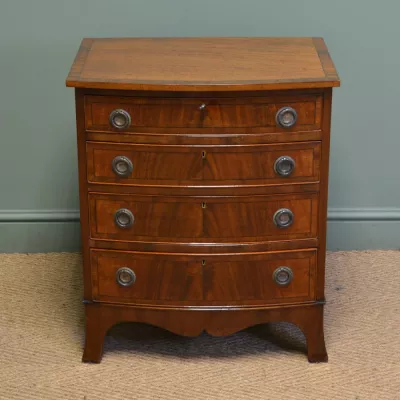 Kleine antike edwardian Mahagoni Bugfront Kommode von ca. 1900