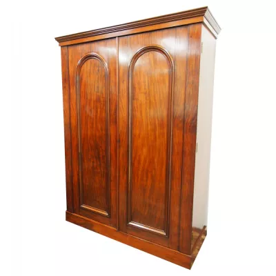 Viktorianische zweitürige Mahagoni-Garderobe von ca. 1860
