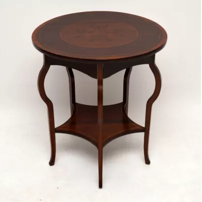 Original antiker edwardianischer Mahagoni Beistelltisch kleiner Tisch massives Mahagoni 1890