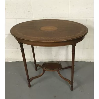 Hochwertiger antiker edwardianischer Beistelltisch Mahagoni Massivholz original 1890