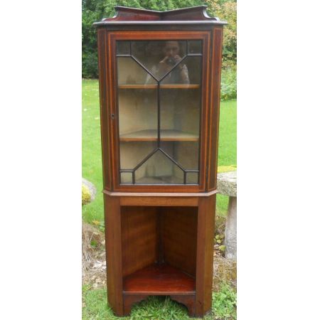 Original edwardianische Mahagoni Massivholz Eckschrank Vitrine antik 1900