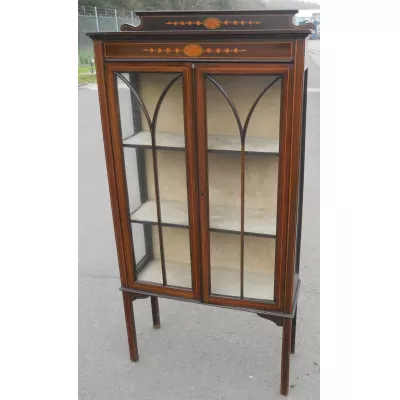 Englische edwardianische Mahagoni Vitrine antik 1900