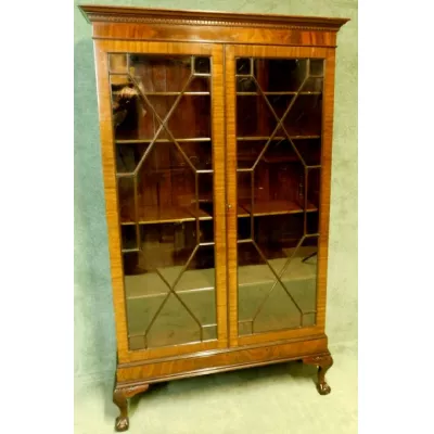 Edwardianische antike Mahagoni Vitrine Chippendale Style 1890