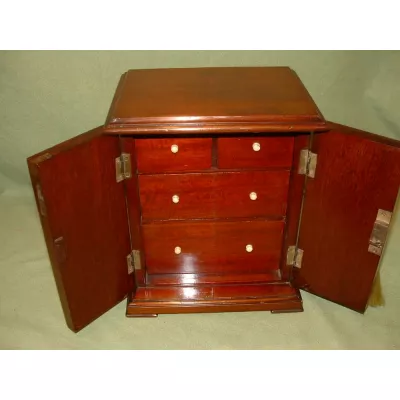 Viktorianischer Massiv Mahagoni Schmuckschrank Schrank Kommode antik 1890