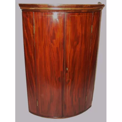 Georgianischer Mahagoni Hängeschrank Eckschrank massiv antik 1790