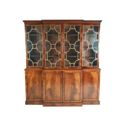 Englischer antiker Bücherschrank Bücherregal Vitrine Mahagoni massiv 1910