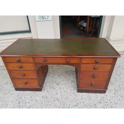 Original viktorianischer antiker Schreibtisch Mahagoni massiv 1850