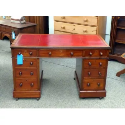 Viktorianischer antiker massiver Schreibtisch Mahagoni 1850
