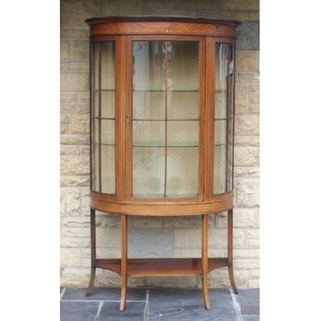 Edwardische Sheraton Revival Vitrine original antik massiv Mahagoni 1890