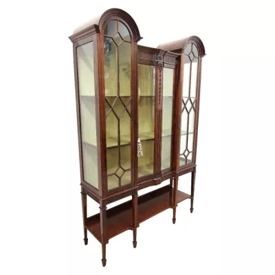 Antike massive Mahagoni Vitrine T. Justice & Söhne 1900