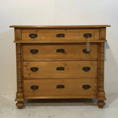 Original antike Weichholz Kiefer Kommode massiv englisch 1900