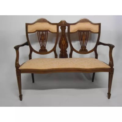 Englisches antikes Palisander Settee Bank massiv 1890