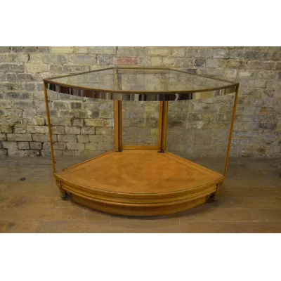 Original antike Glas- und Bronze Shop Vitrine massiv englisch 1910