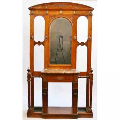 Englische original viktorianische Nussbaum Garderobe massiv antik englisch 1870
