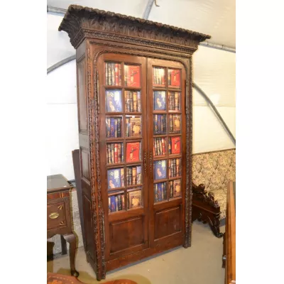 Französisches original antikes Bücherregal Bücherschrank Vitrine Eiche massiv 1780