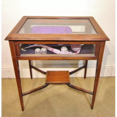 Antike Englische Original Edwardian Vitrine 'Bijouterie' von ca. 1900