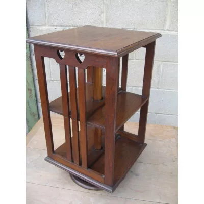 Arts and Crafts Bücherregal original englisch Revolving Bookcase antik aus massivem Eichenholz ca. 1900
