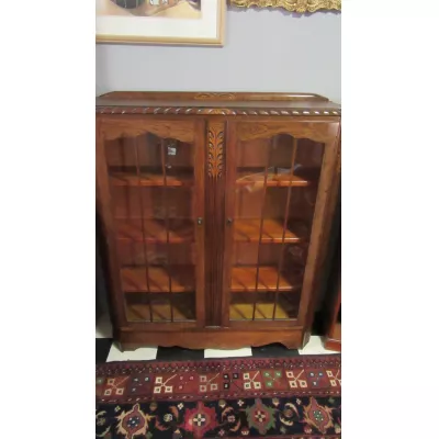 Edwardianische antike englische Eichen Massivholz Vitrine von ca. 1900