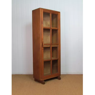 Antikes Original Englisches Arts & Crafts Cotswold-Stil verglastes Eiche Massivholz Bücherregal von ca. 1930