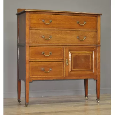 Attraktive große antike original Englische Edwardische Intarsien Massivholz Mahagoni Kommode von ca. 1900