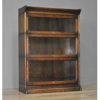 Britisches Antiker Attraktiver großer verglaster Bücherrschrank aus massivem Eichenholz von ca. 1920