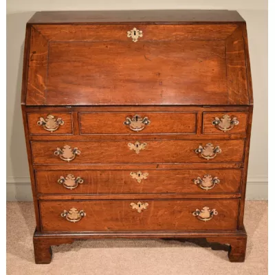 Antiker Original Englischer Massiver Eichen Sekretär 1750