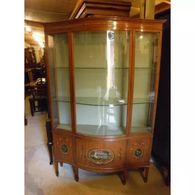Edwardianische antike lackierte massive Satinholz Vitrine von ca. 1900