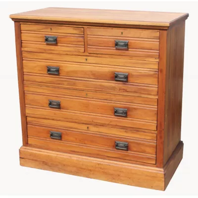  Viktorianische original antike englische Satin Nussbaum Massivholz Kommode aus der zweiten Hälfte des 19.JH