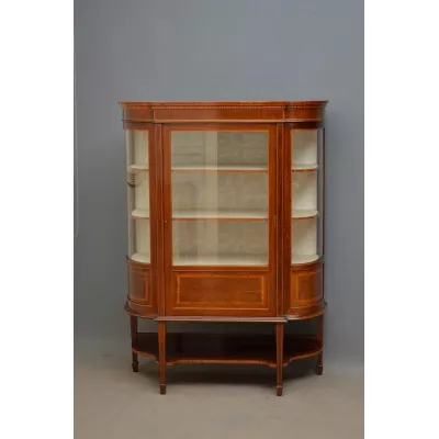 Antike Englische Edwardische Vitrine aus massivem Mahagoni von ca. 1900