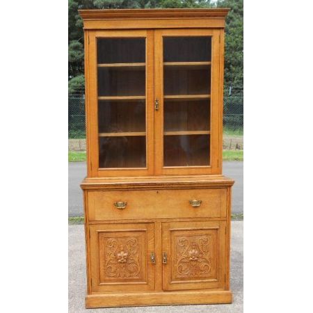 Edwardischer antiker Bureau Bookcase Sekretär Bücherschrank Goldene Eiche 1890