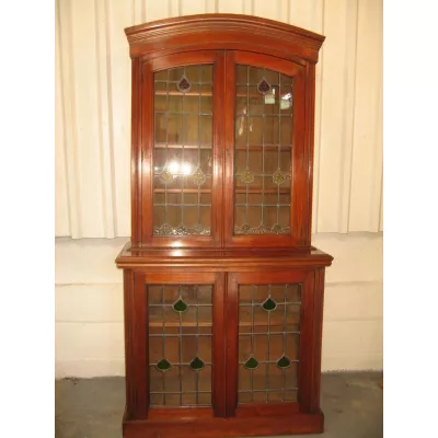 Edwardischer englischer Bücherschrank Vitrine Nussbaum antik 1910