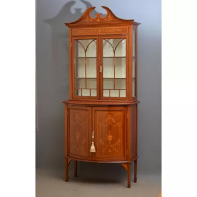 Edwardianische antike Mahagoni Massivholz Vitrine englisch von ca. 1900