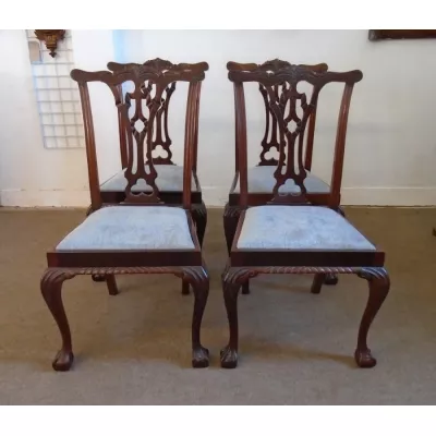 Set von vier Englischen Antiken Edwardischen Mahagoni Esszimmerstühle im georgischen Stil von ca. 1900