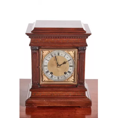Antike Original Englische Mahagoni Kaminuhr ca. 1880