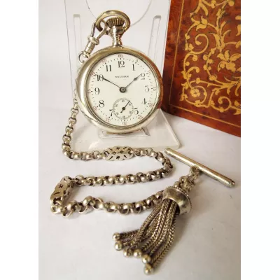 Original Englische Antike Damen Taschenuhr Waltham Fob von ca. 1900