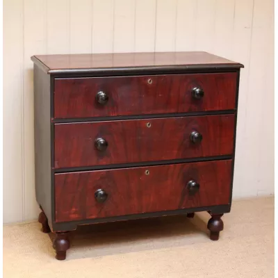 Englische Antike Kiefer Mahagoni Kommode von ca. 1860