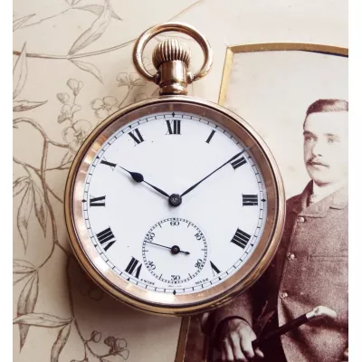 Antike Schweizer Tacy offene Taschenuhr von ca. 1920