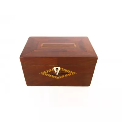 Viktorianische Mahagoni Teedose original antik von ca. 1850