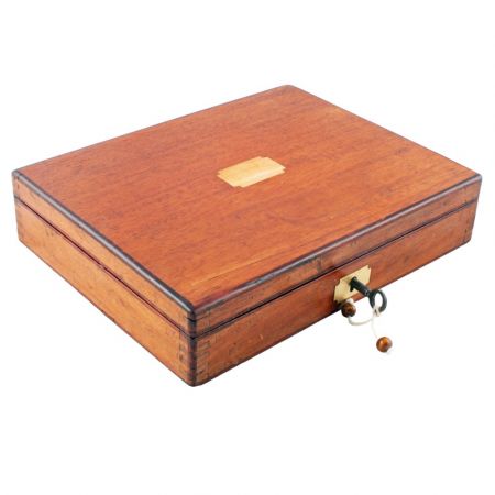 Antike Original Viktorianische Mahagoni Box für Zeicheninstrumente von ca. 1890