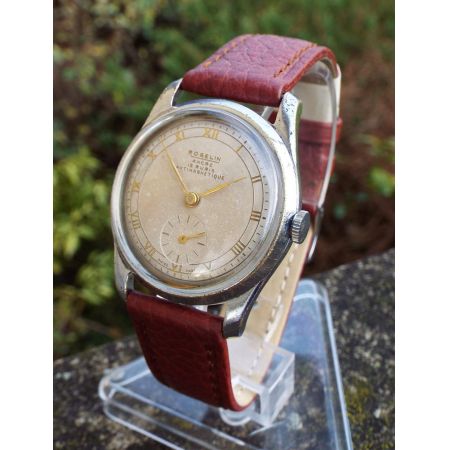 Antike Original Schweizer Herren Rogelin Armbanduhr von ca. 1950