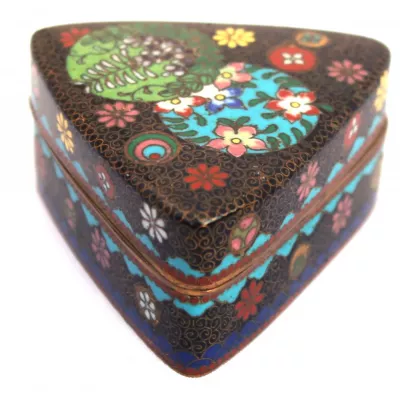Antike Chinesische Cloisonné Box & Deckel von ca. 1900