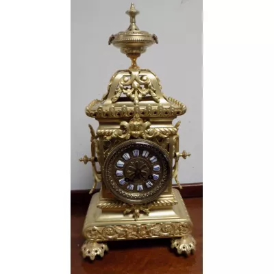 Französische original antike Messing Kaminuhr von ca. 1900