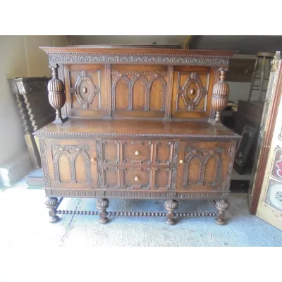 Original Englisches Antikes Eichen Sideboard ca. 1890